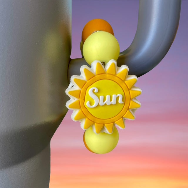 Handle Charm, Sun Focal, with Yellow Beads