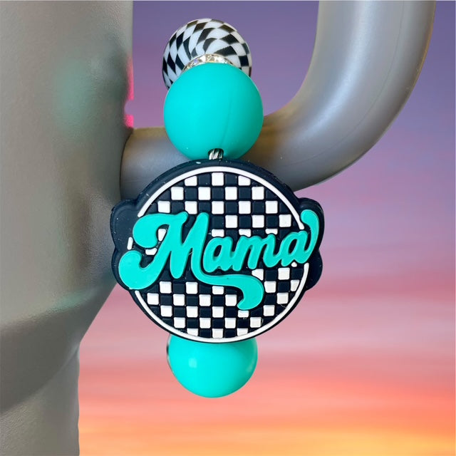 Handle Charm, Mama Focal, Teal and Checkers