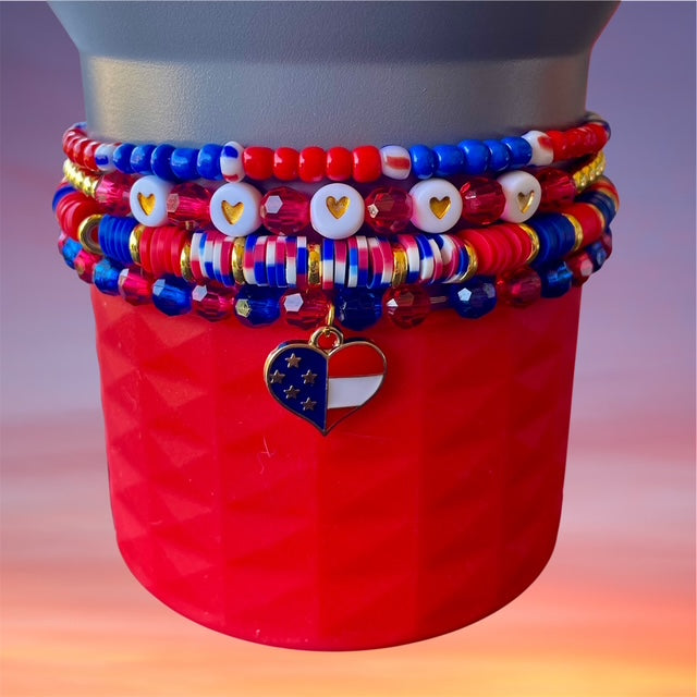 Tumbler Bracelet Stack - July 4th