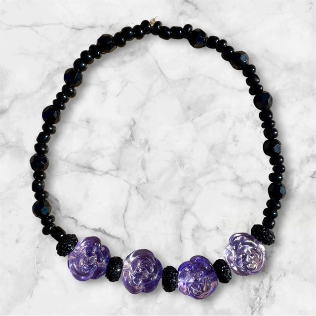 Single Tumbler Bracelet, Purple Roses