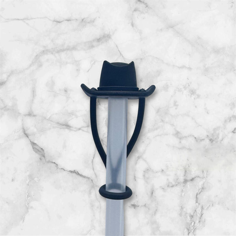 Black Cowboy Hat Straw Topper