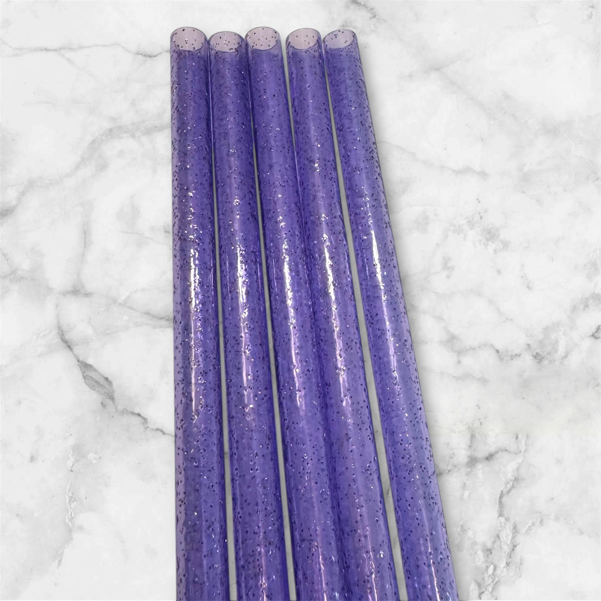 Purple Glitter Tumbler Straw