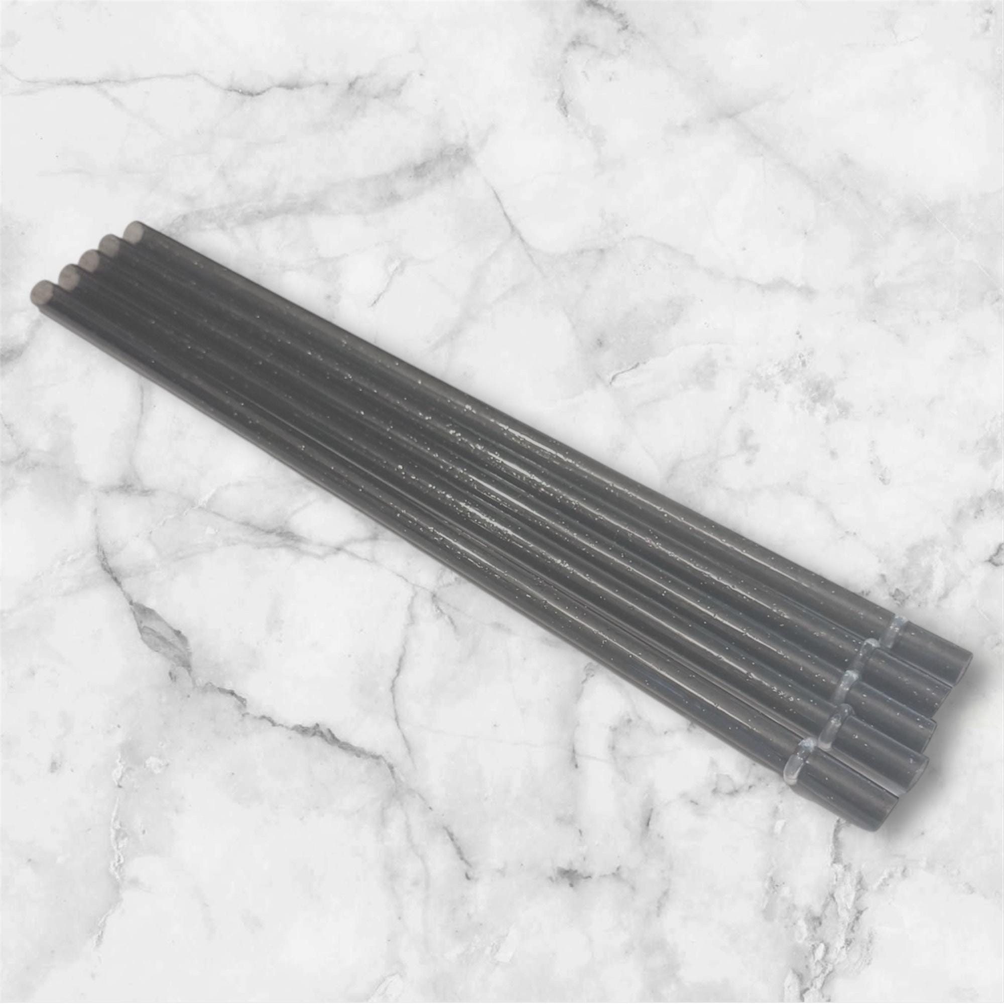 Black Glitter Tumbler Straw