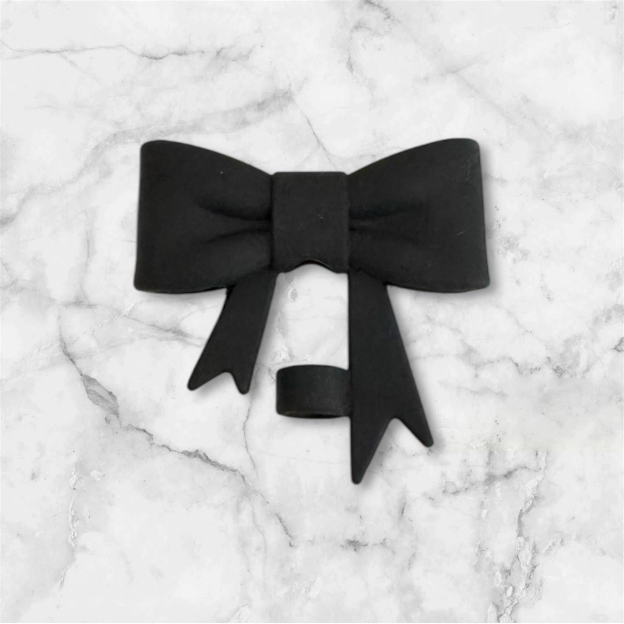 Big Bow Straw Topper, Black