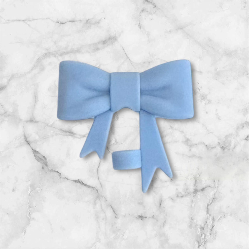 Big Bow Straw Topper, Pastel Blue