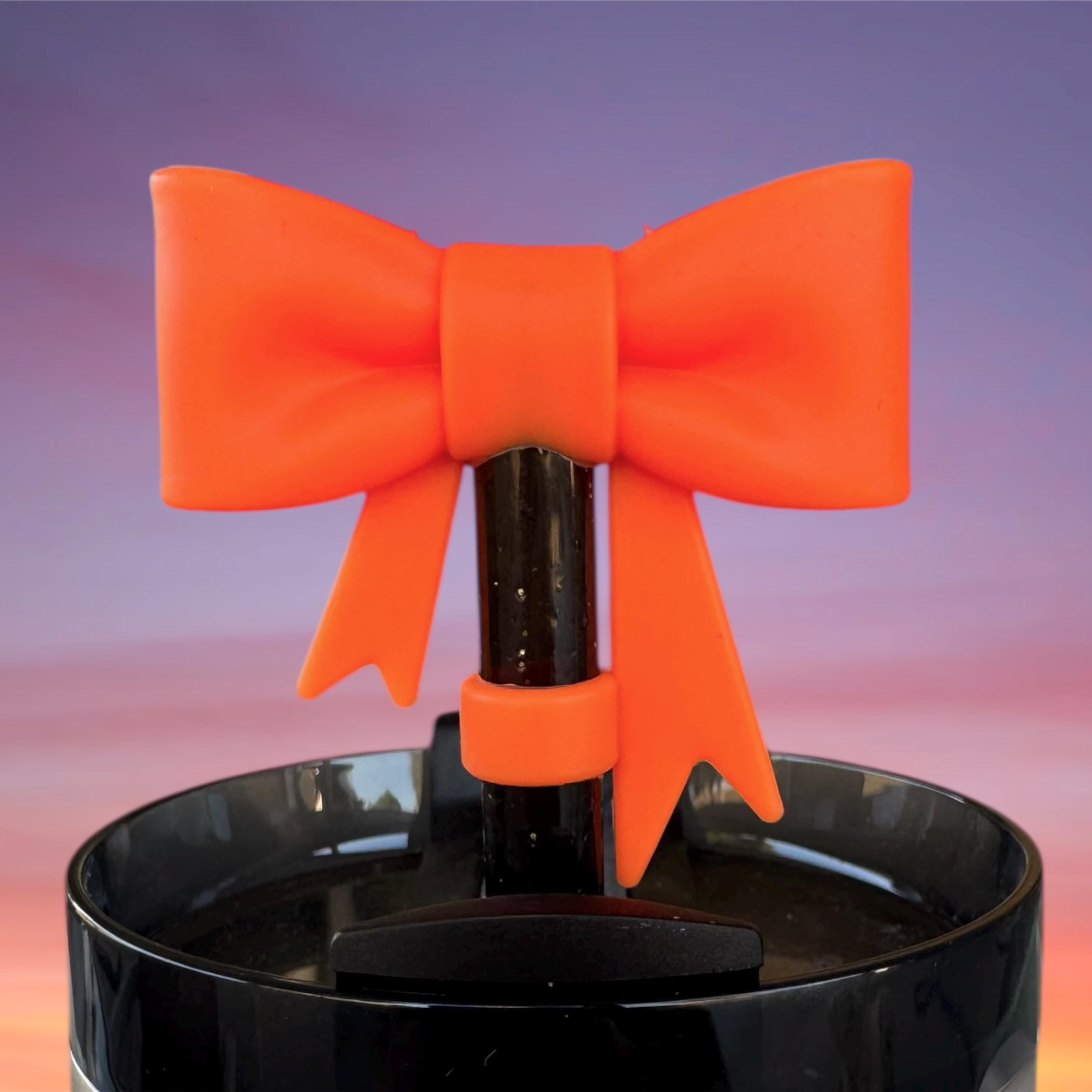 Big Bow Straw Topper, Orange