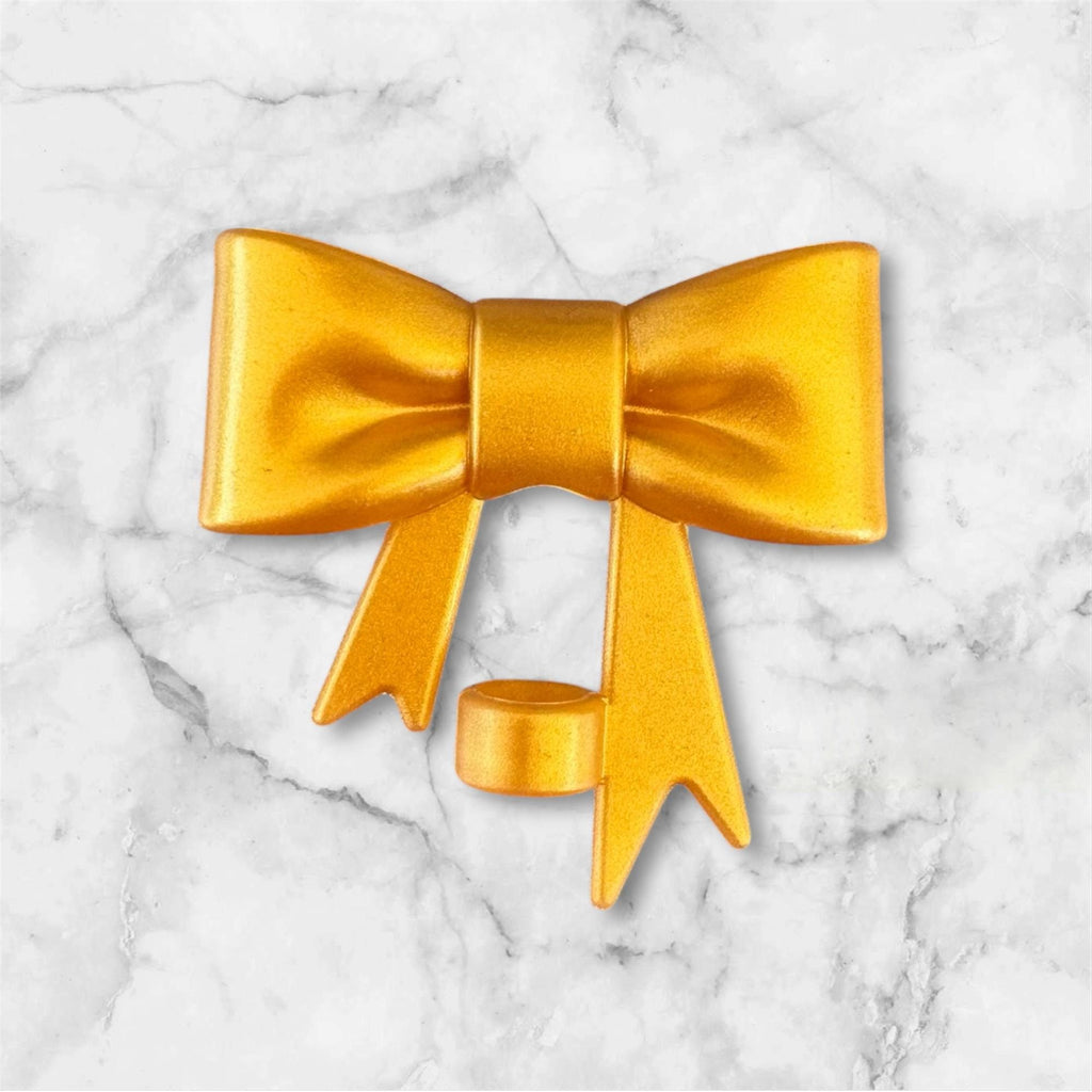 Big Bow Straw Topper, Metallic Gold