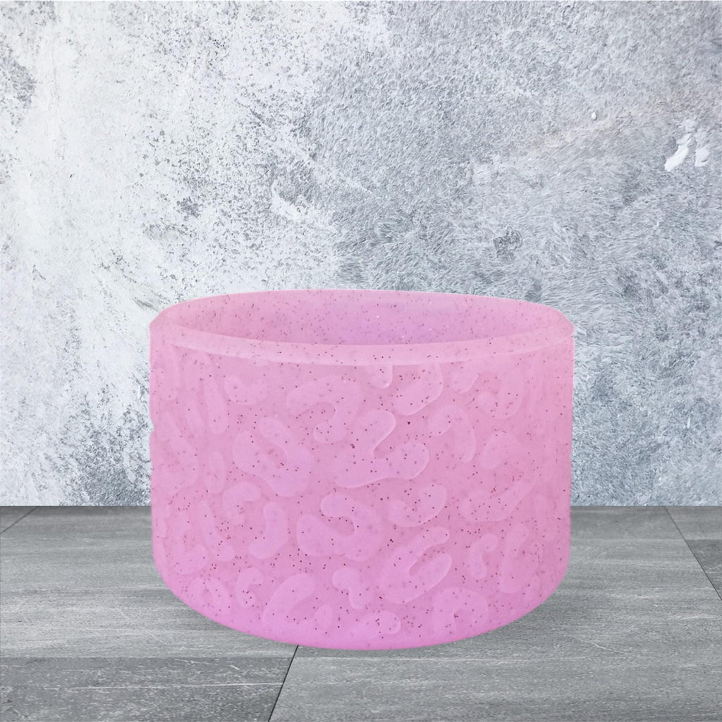 3D Leopard Tumbler Boot, Pastel Pink Glitter