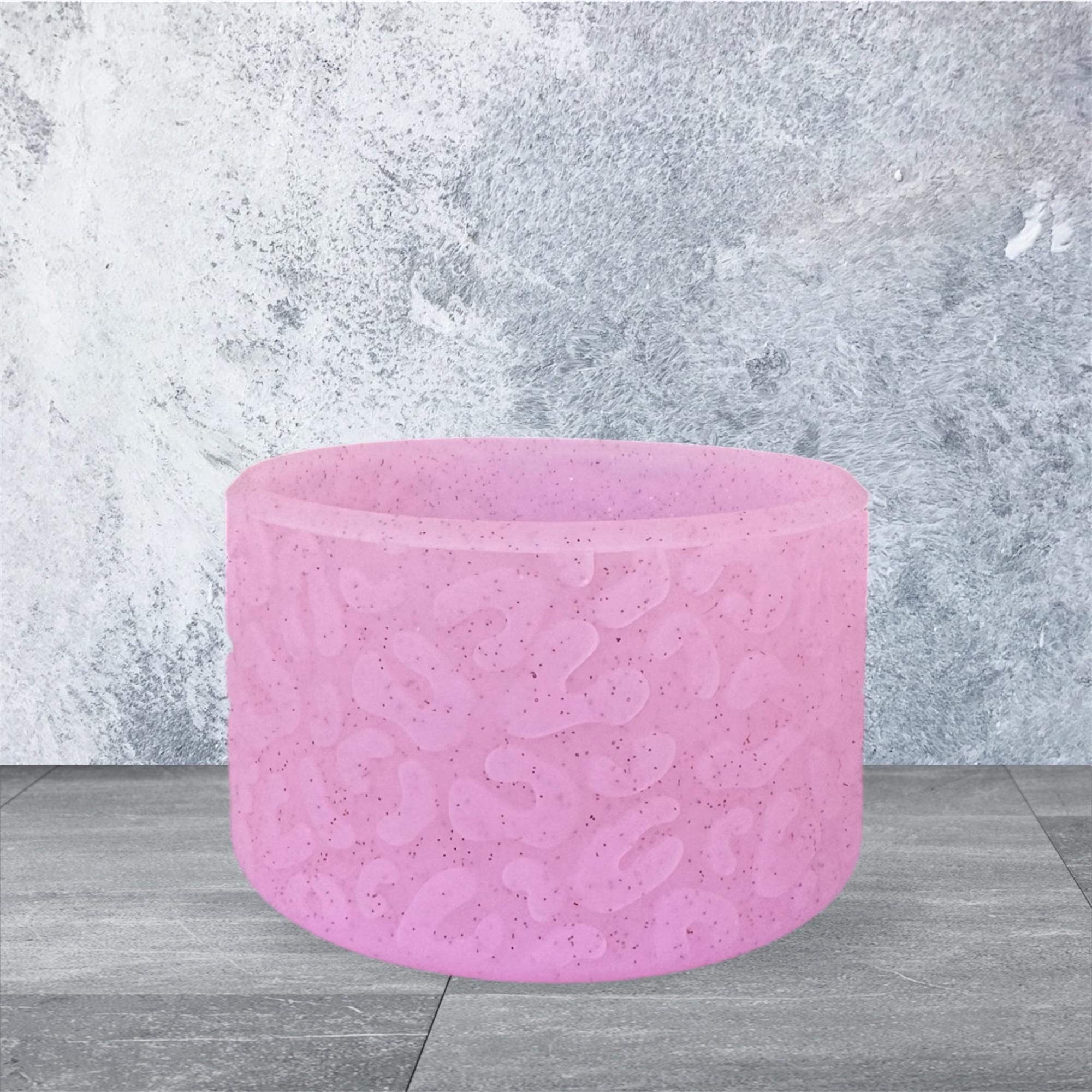 3D Leopard Tumbler Boot, Pastel Pink Glitter