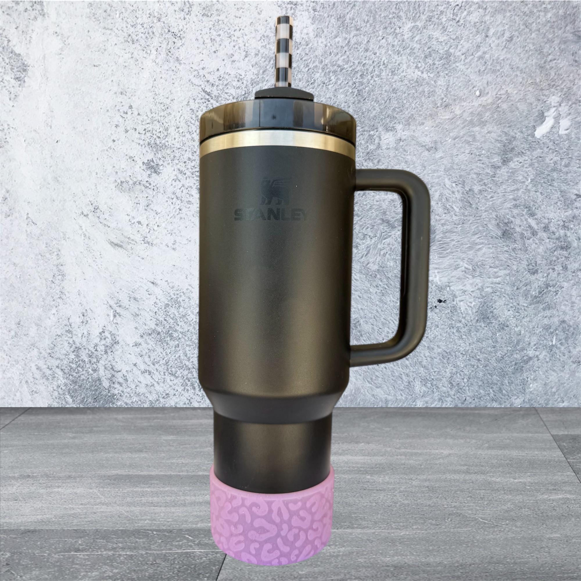 3D Leopard Tumbler Boot, Pastel Pink Glitter