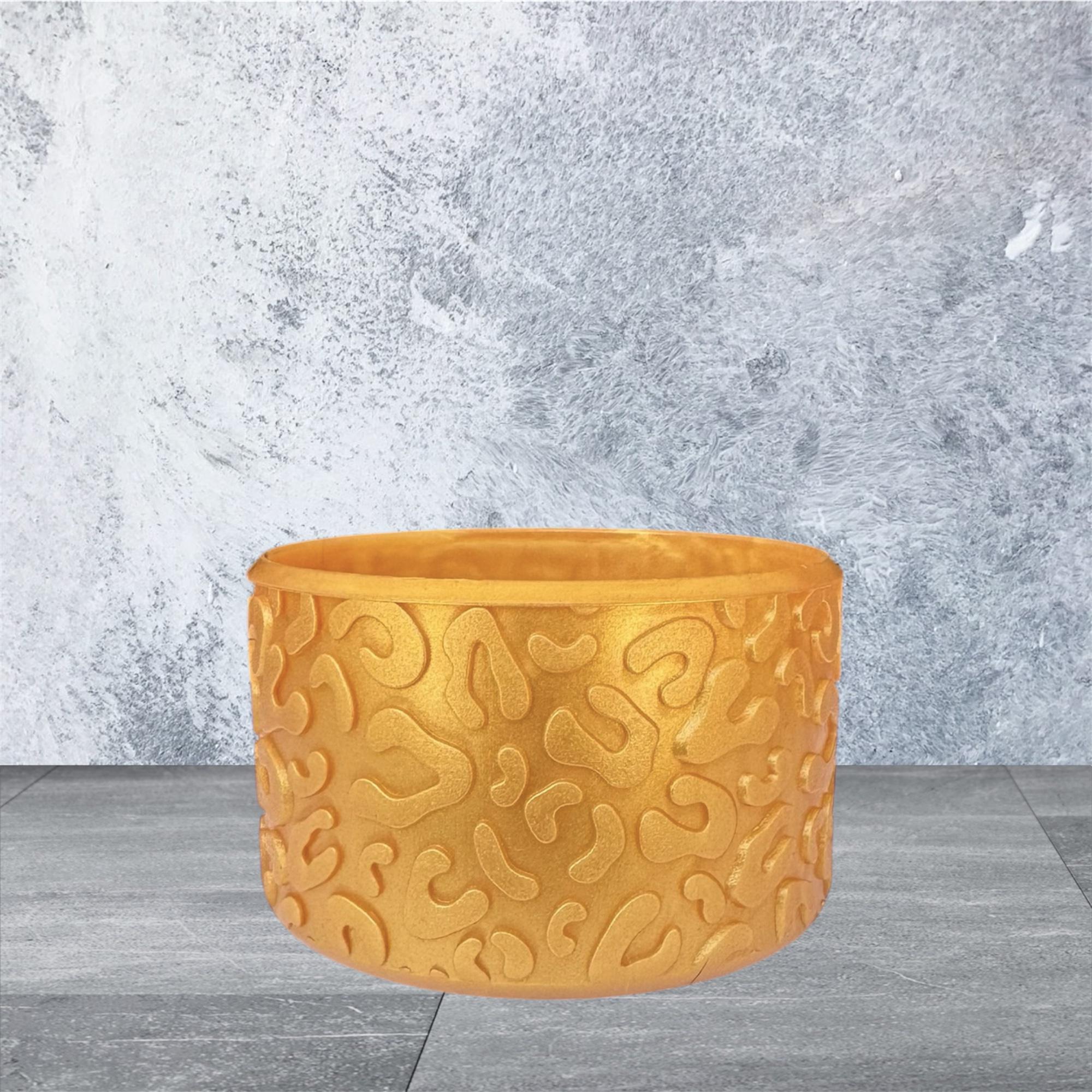 3D Leopard Tumbler Boot, Metallic Gold Shimmer