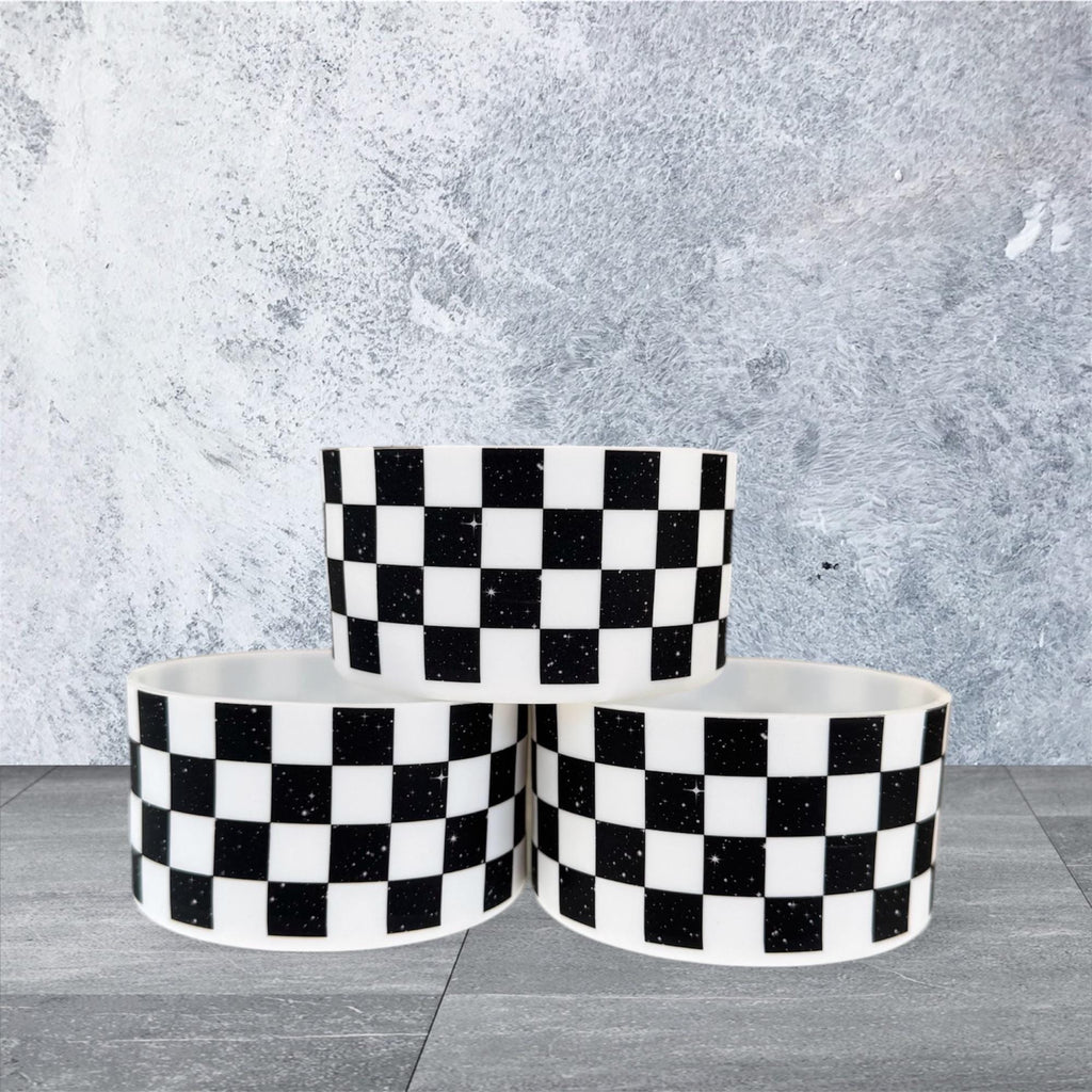 Tumbler Boot, Galaxy Black and White Checkers