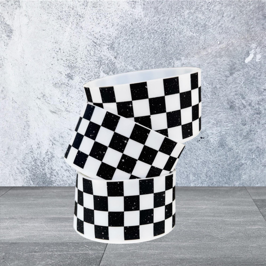 Tumbler Boot, Galaxy Black and White Checkers