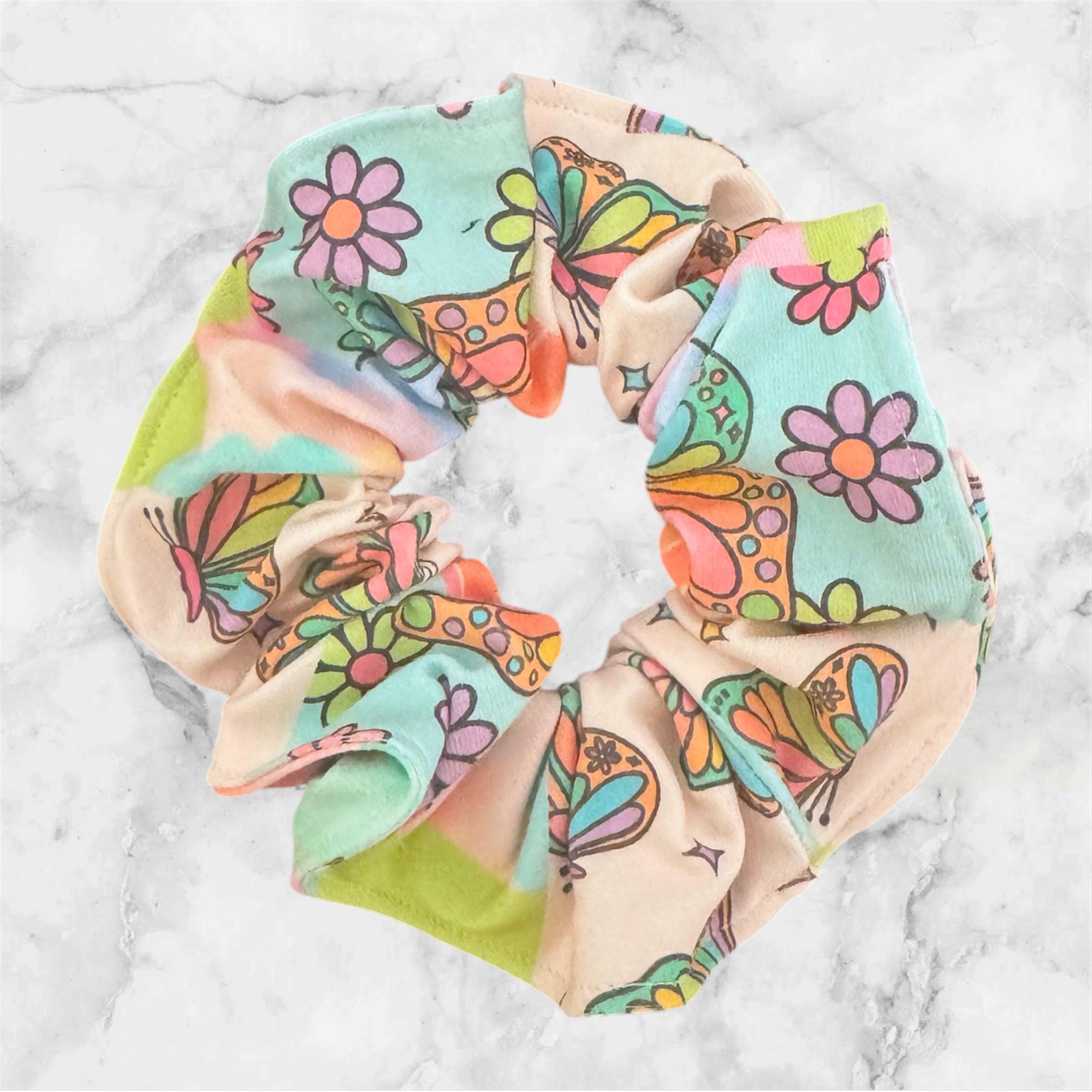 Extra Large Scrunchie, Butterfly Patchwork
