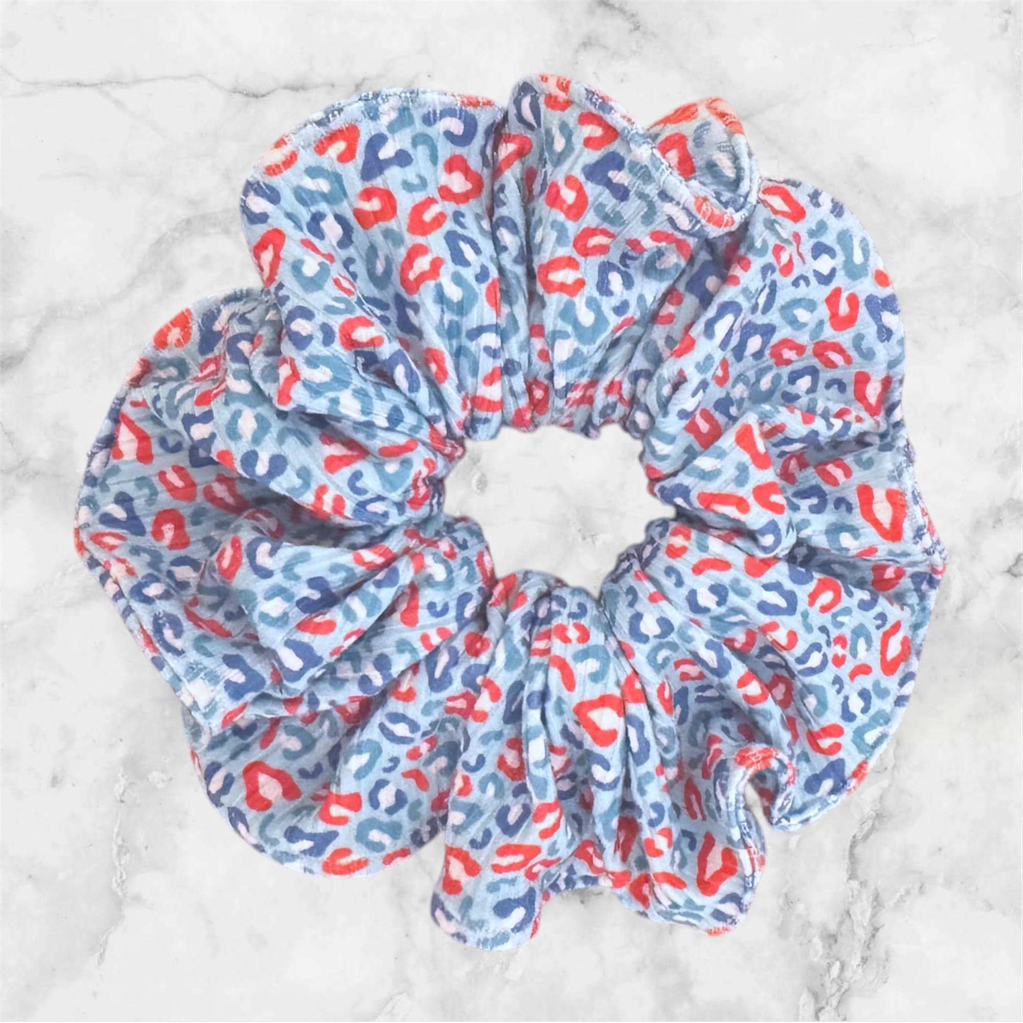 Extra Large Scrunchie, July 4th Leopard