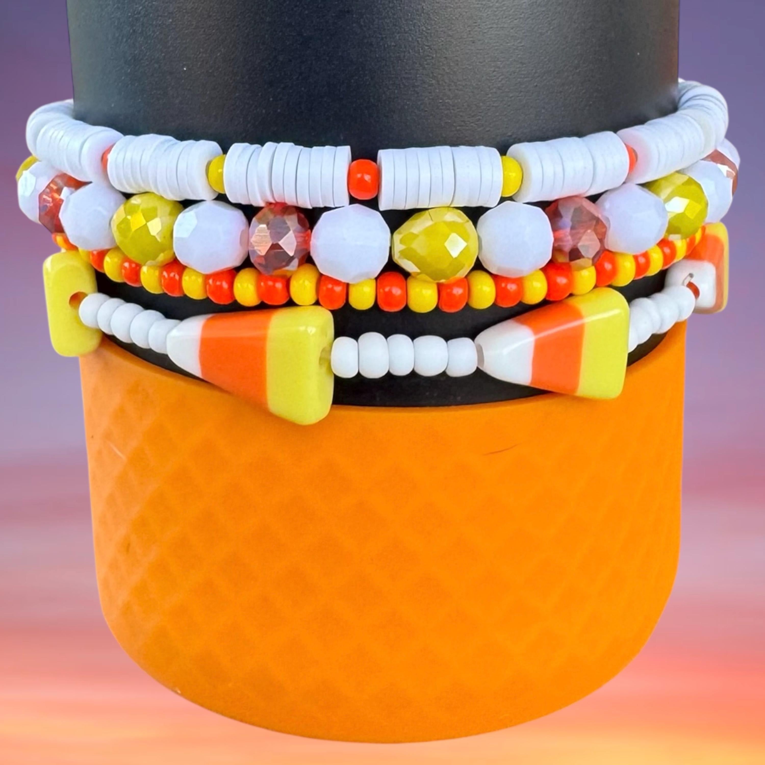 Tumbler Bracelet Stack, Halloween Candy
