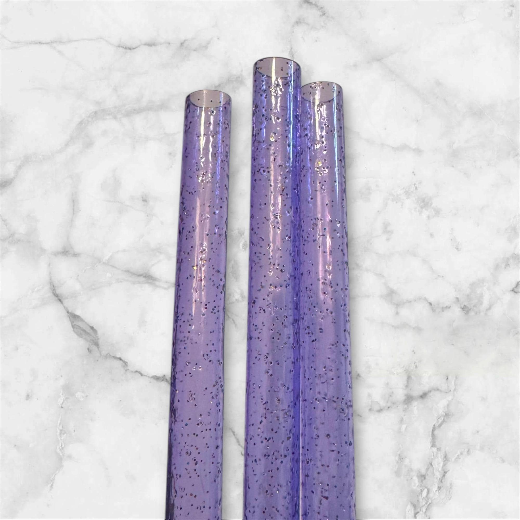 Purple Glitter Tumbler Straw