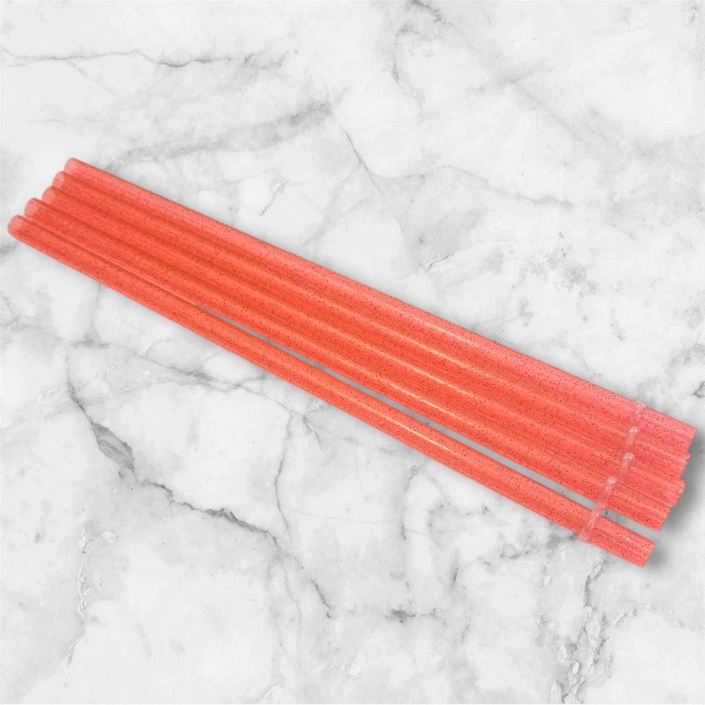 Orange Glitter Tumbler Straw