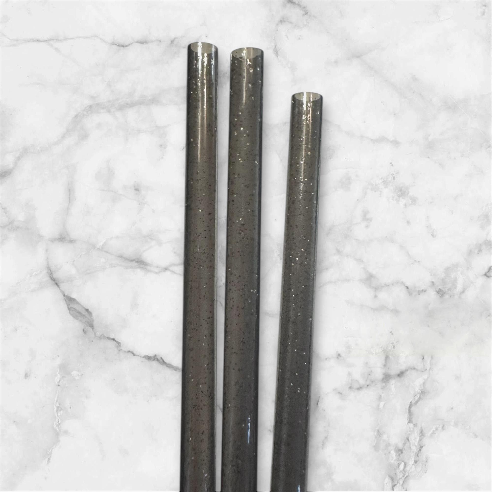 Black Glitter Tumbler Straw
