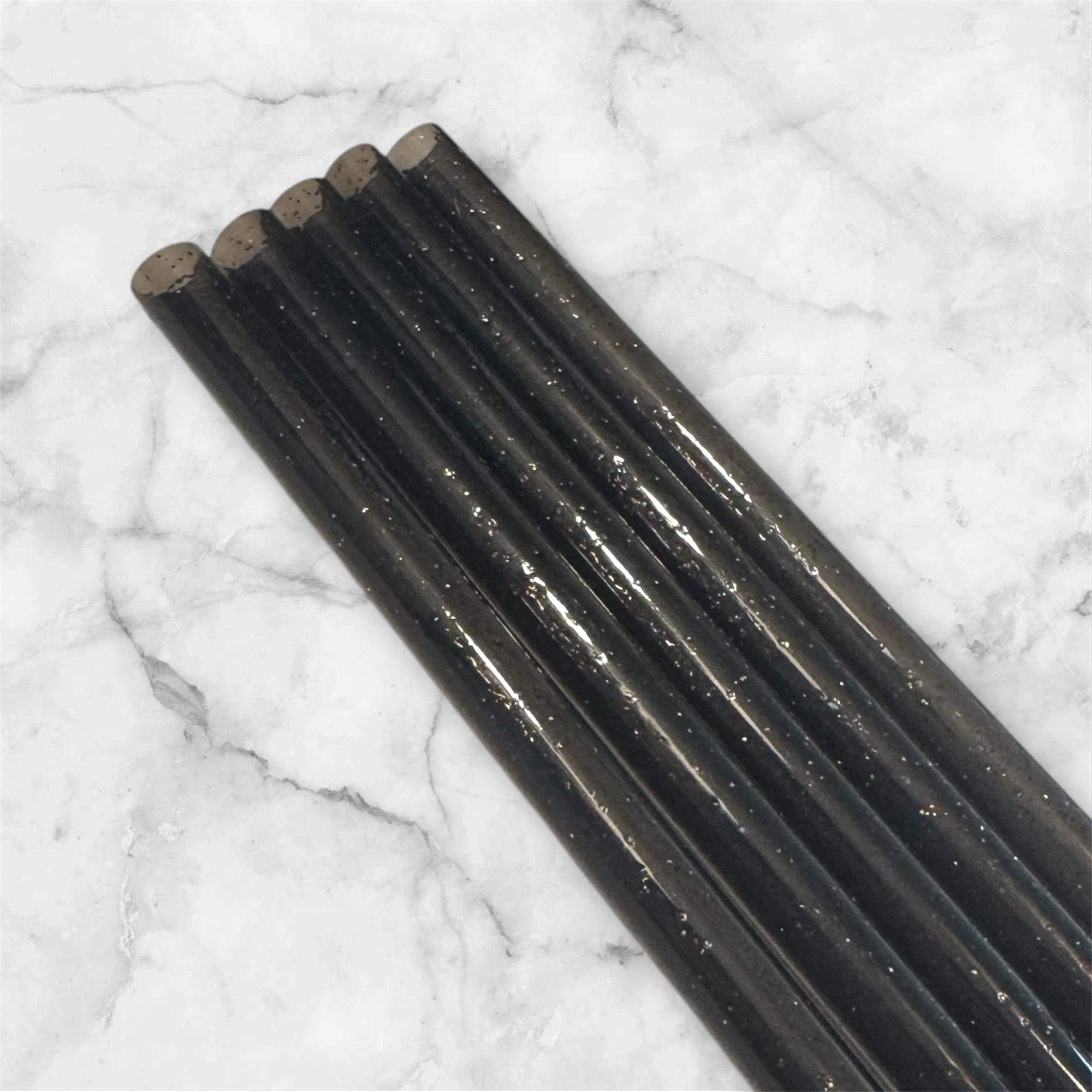 Black Glitter Tumbler Straw