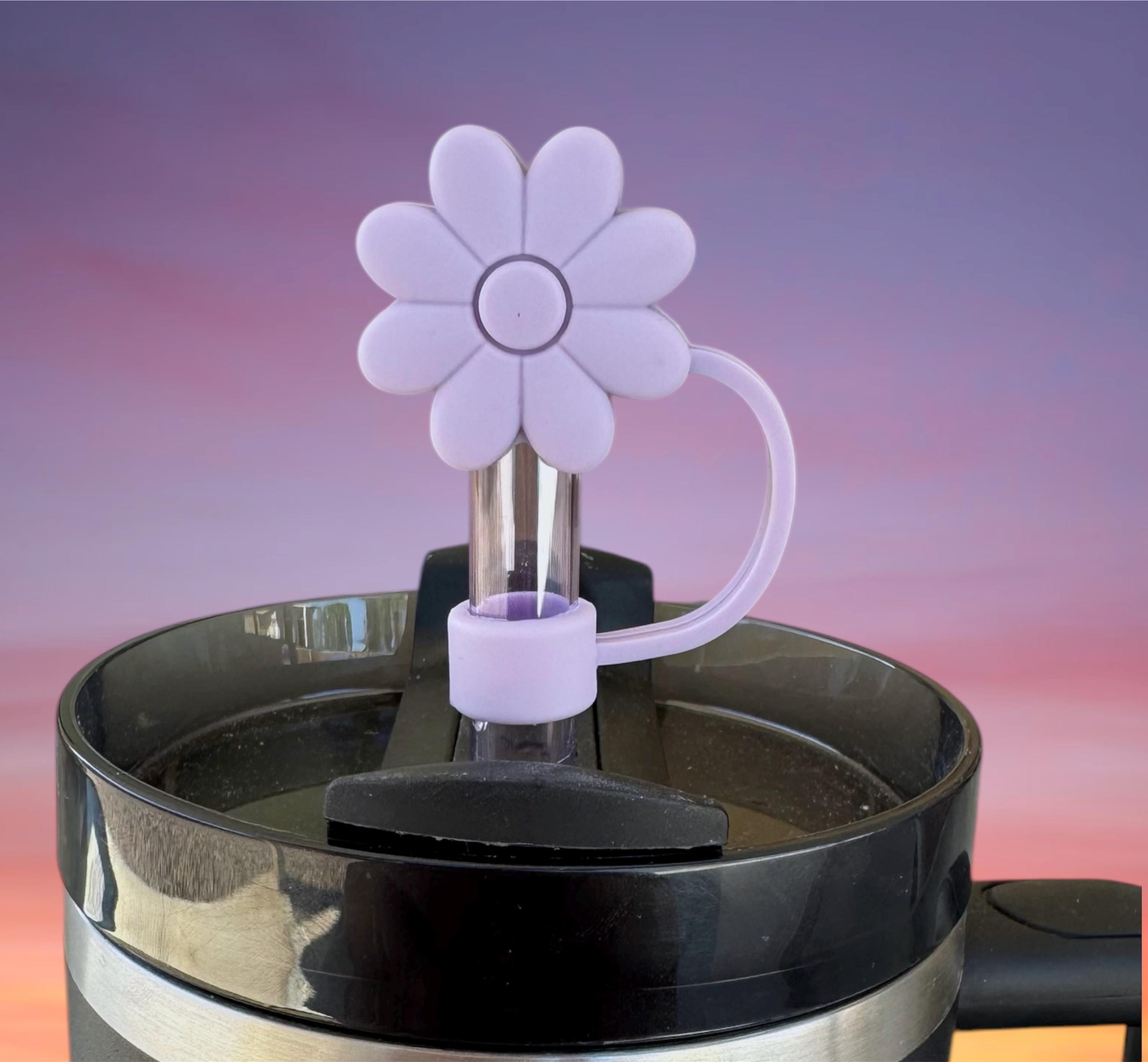 Light Purple Daisy Straw Topper