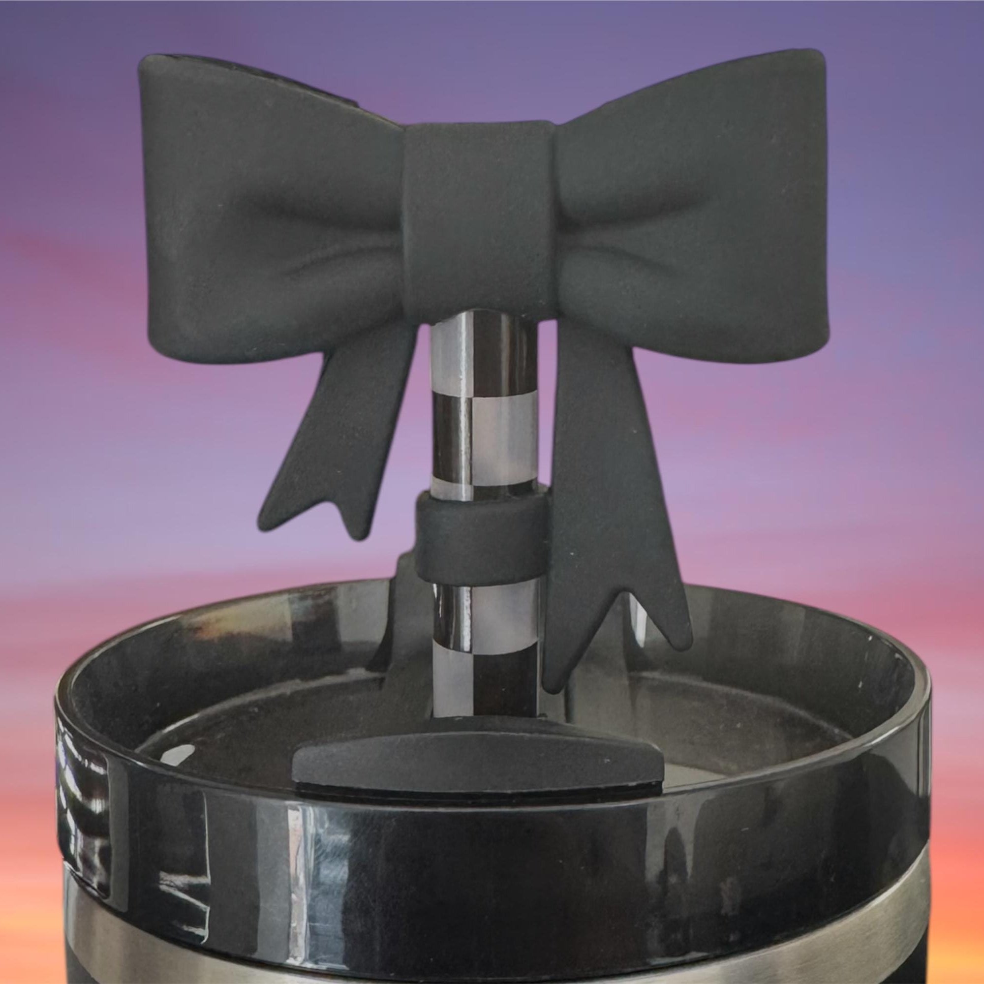 Big Bow Straw Topper, Black