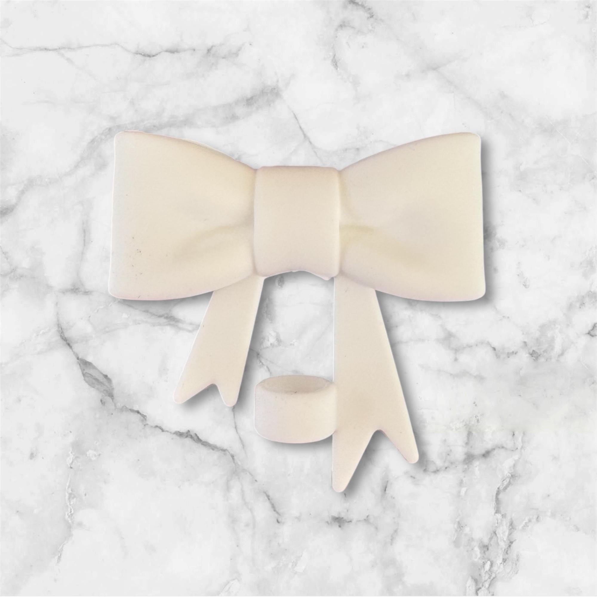 Big Bow Straw Topper, White