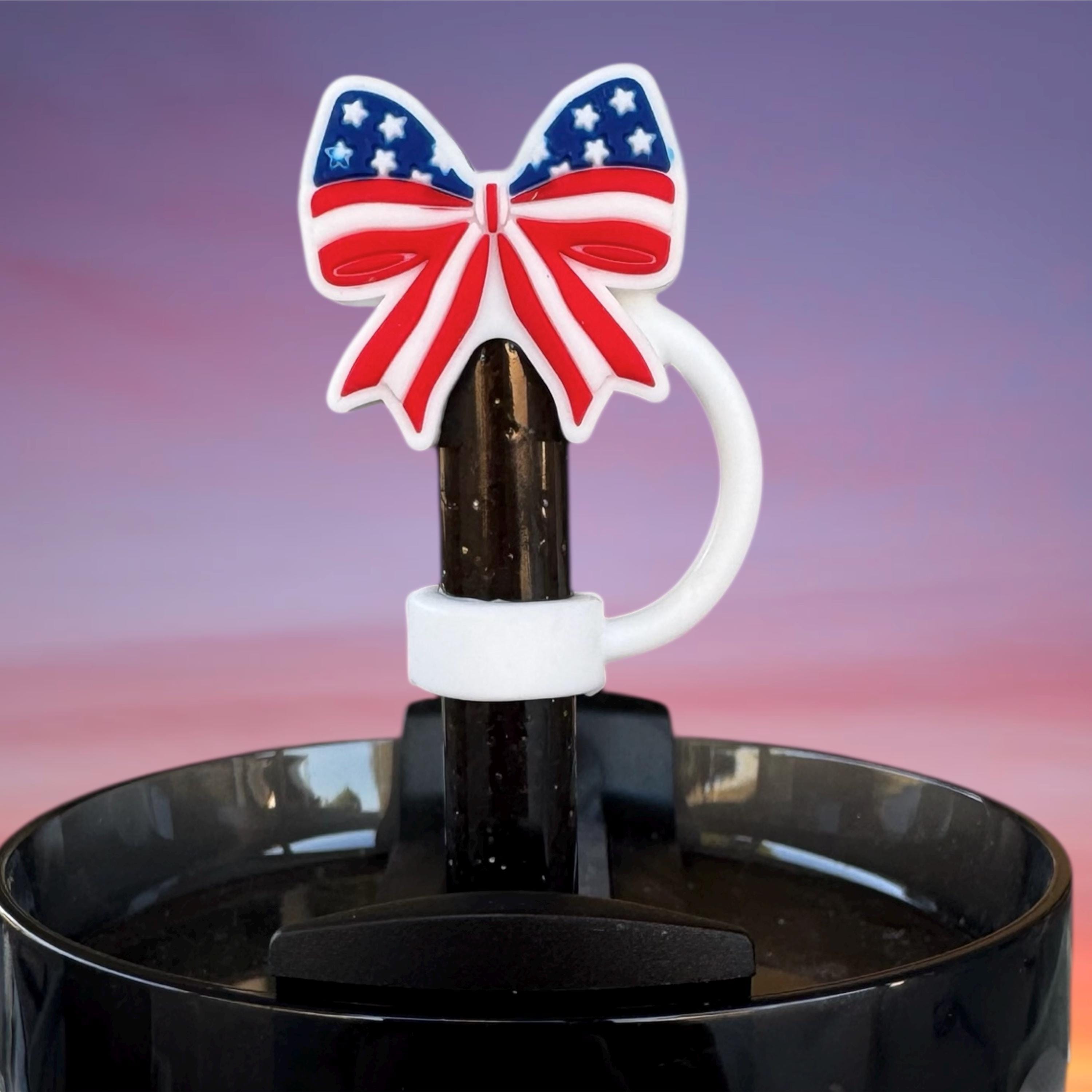 Straw Topper, 4th of July Bow