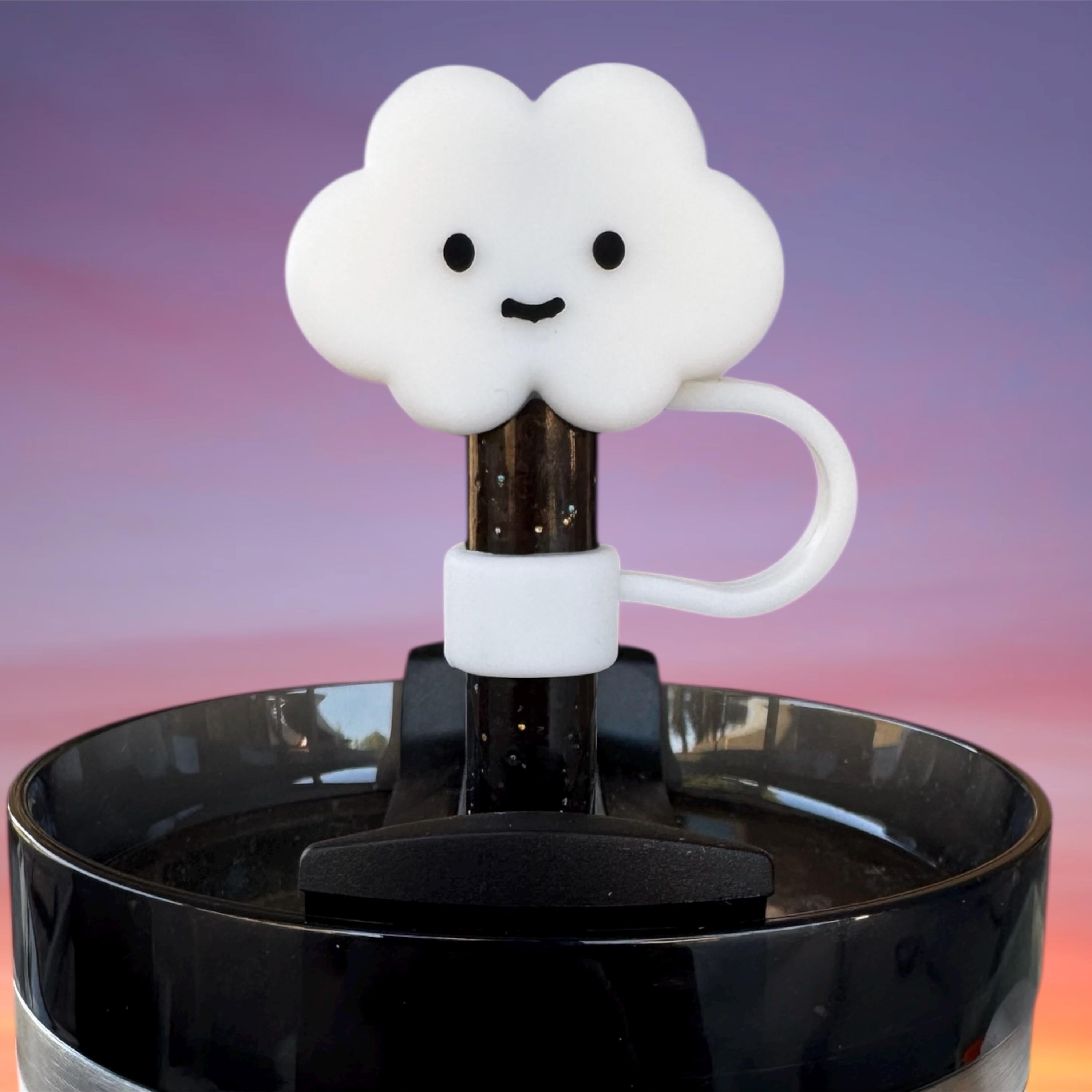 Straw Topper, Cute White Cloud
