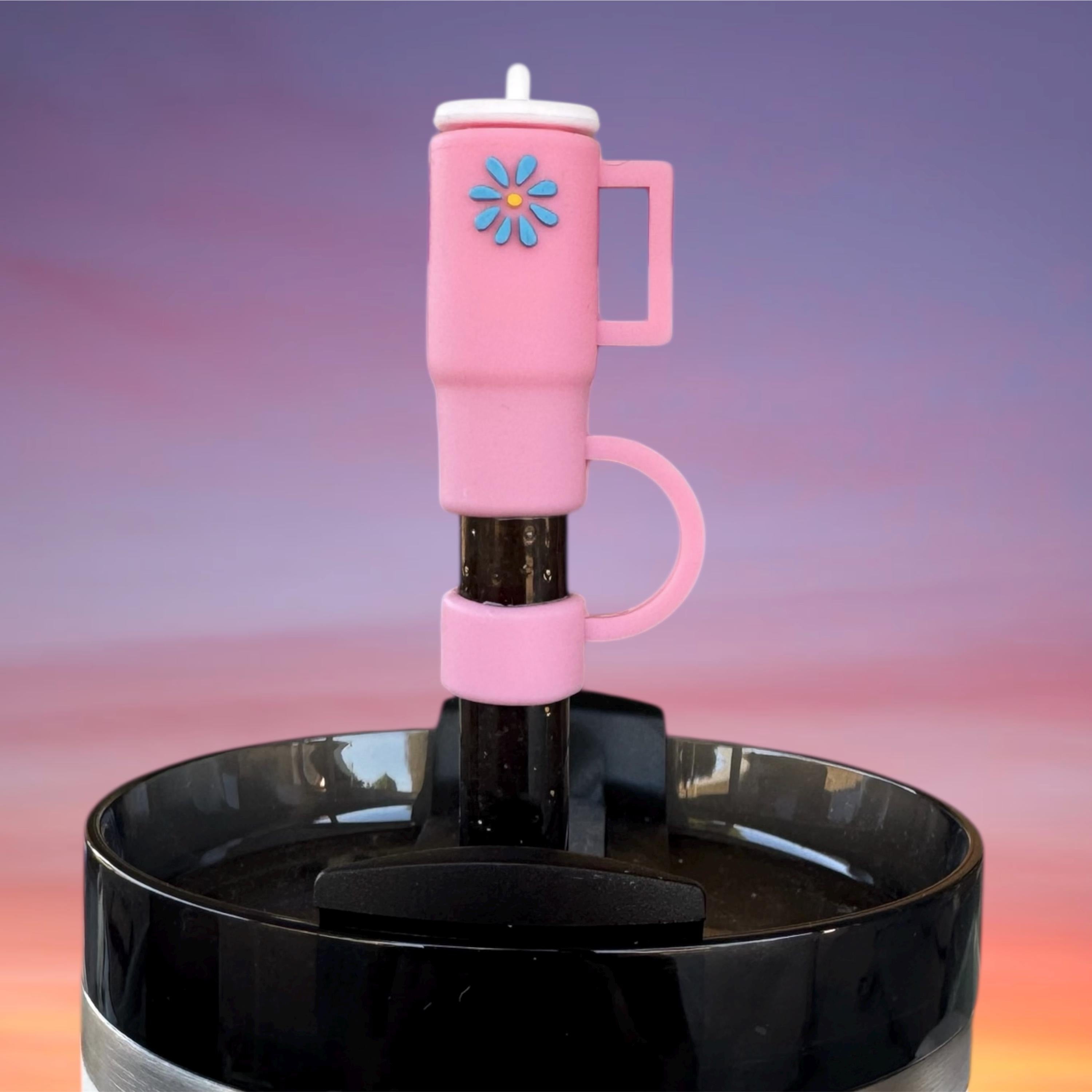 Straw Topper, Cute Pink Tumbler
