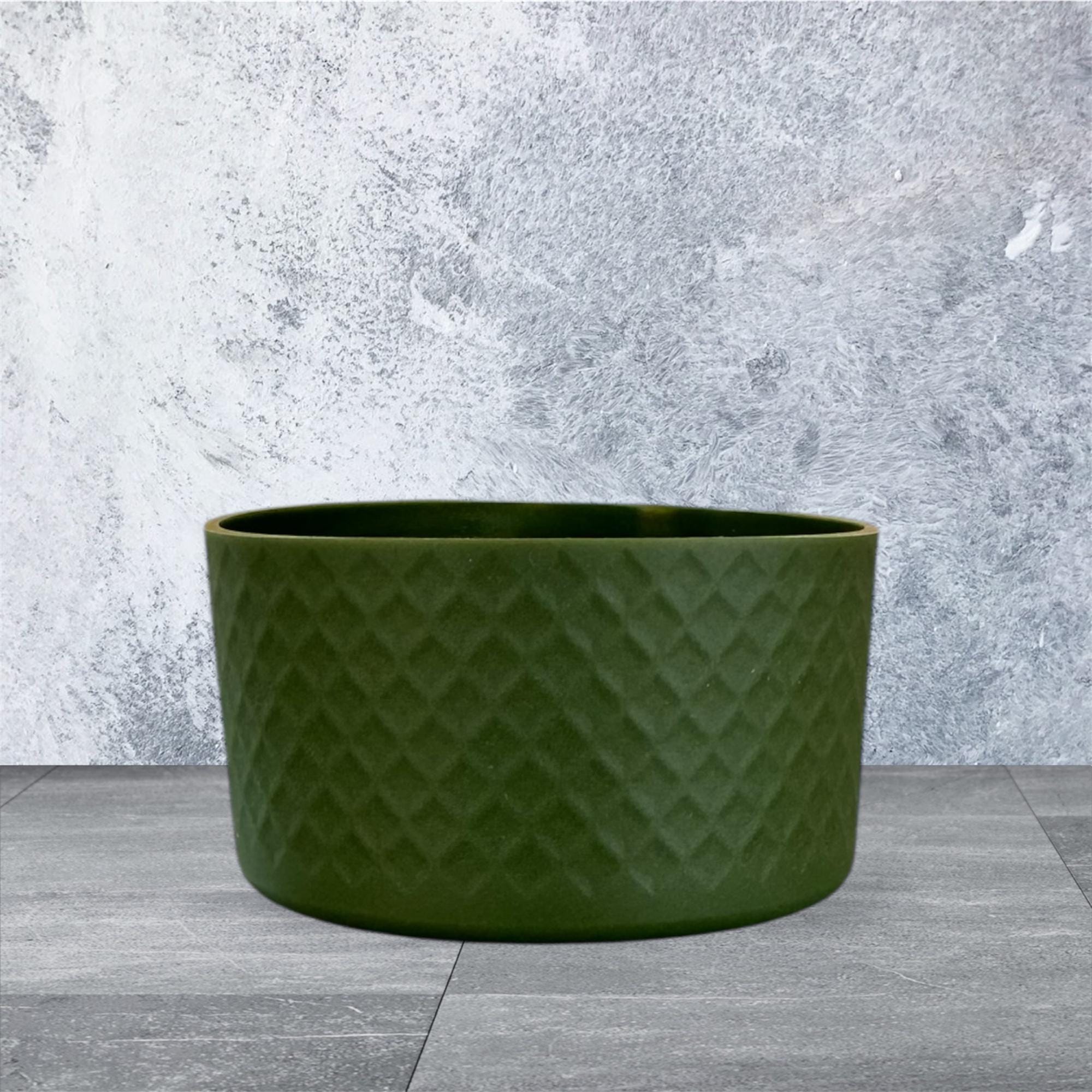 Olive Green Tumbler Boot, Diamond 3D Textured