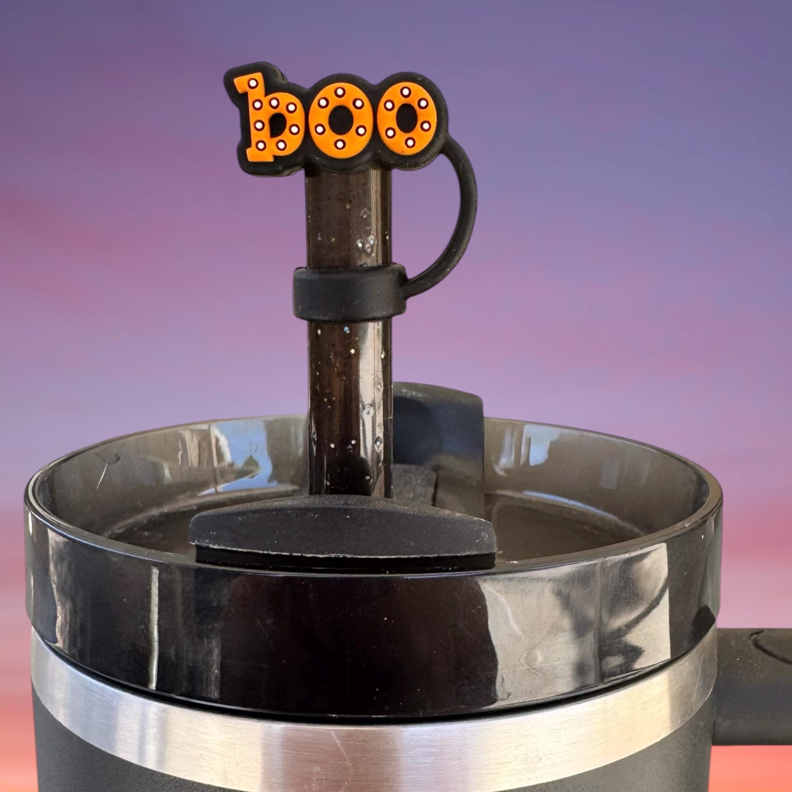 Straw Topper, Cute Halloween BOO