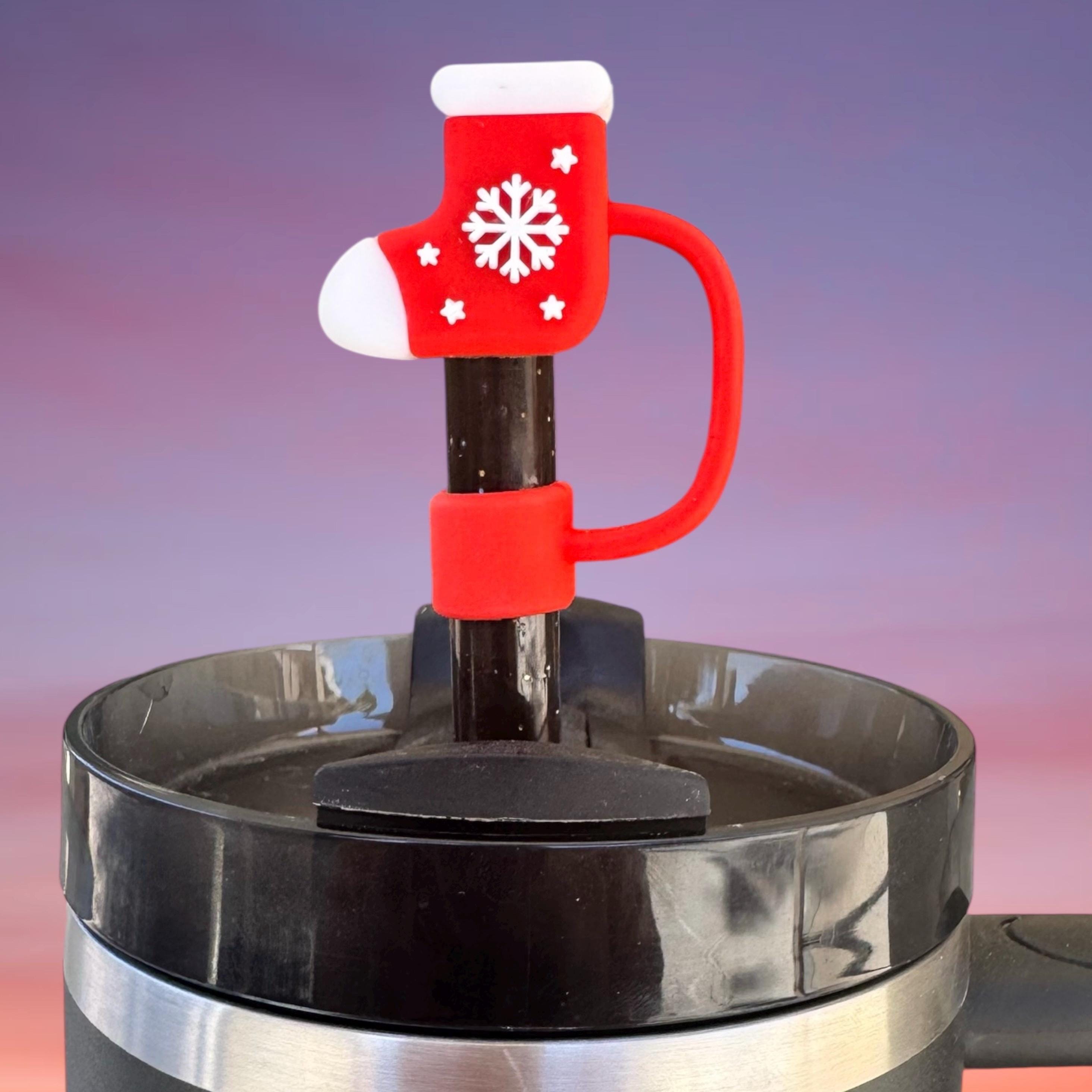 Straw Topper, Cute Christmas Stocking