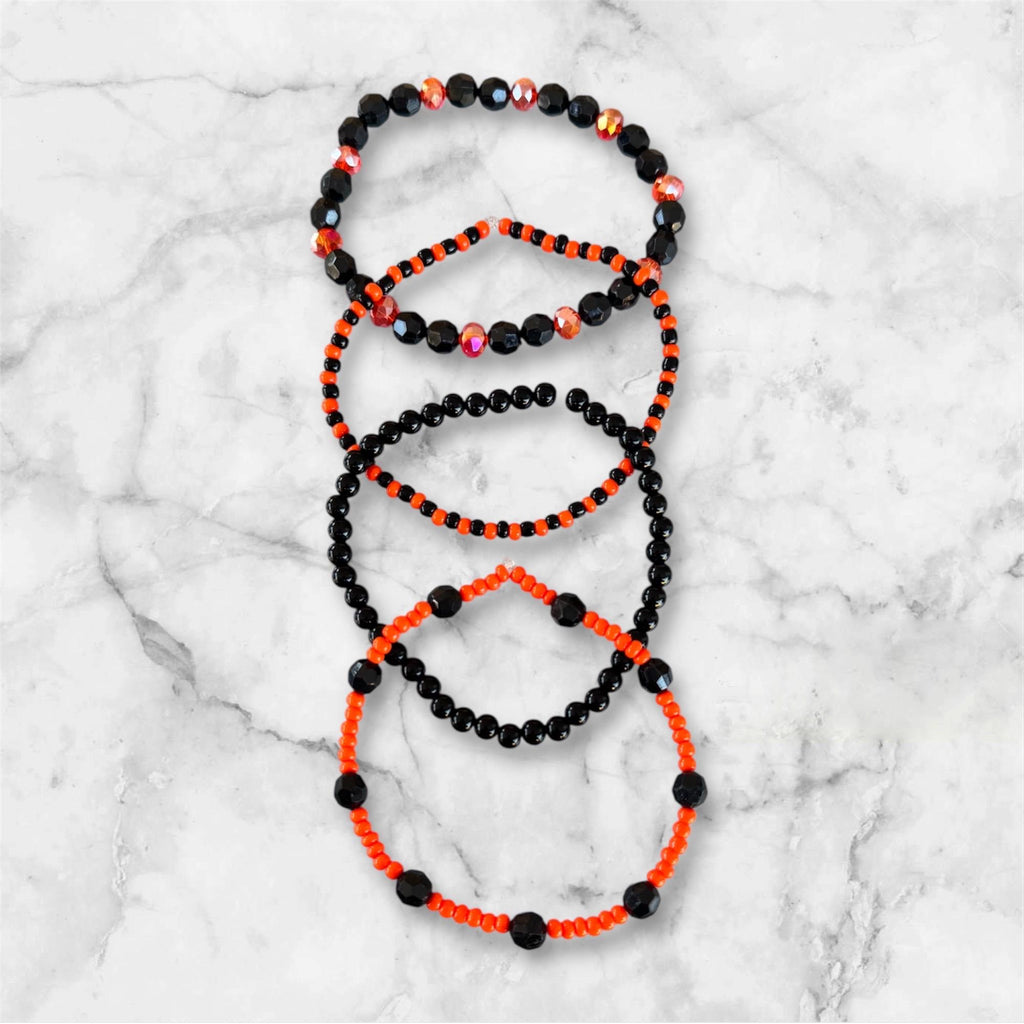 Tumbler Bracelet Stack, Halloween Orange and Black