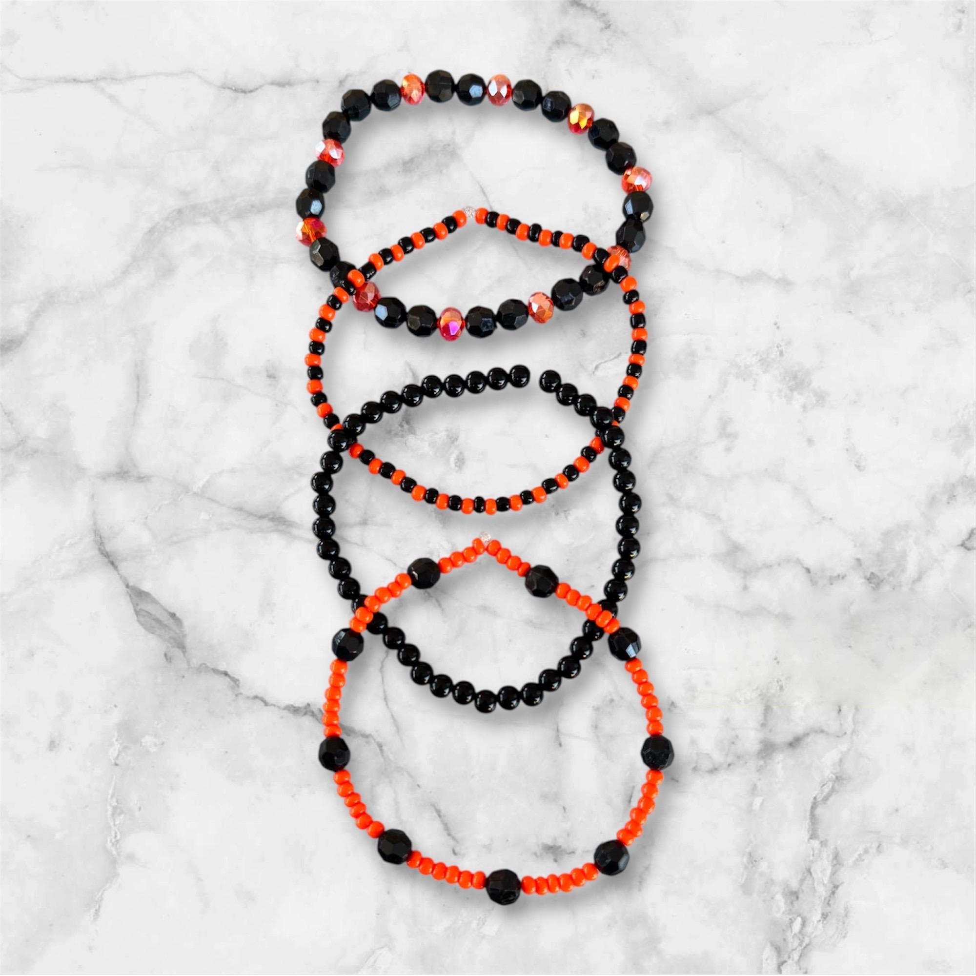 Tumbler Bracelet Stack, Halloween Orange and Black