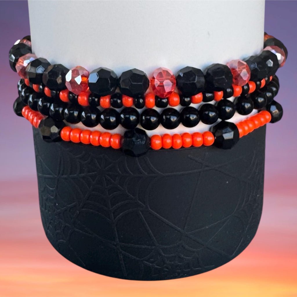 Tumbler Bracelet Stack, Halloween Orange and Black