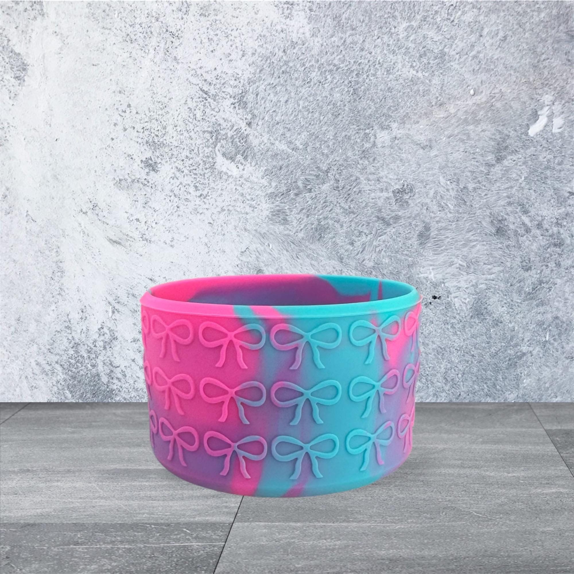 Pink and Teal Swirl 3D Bows Tumbler Boot