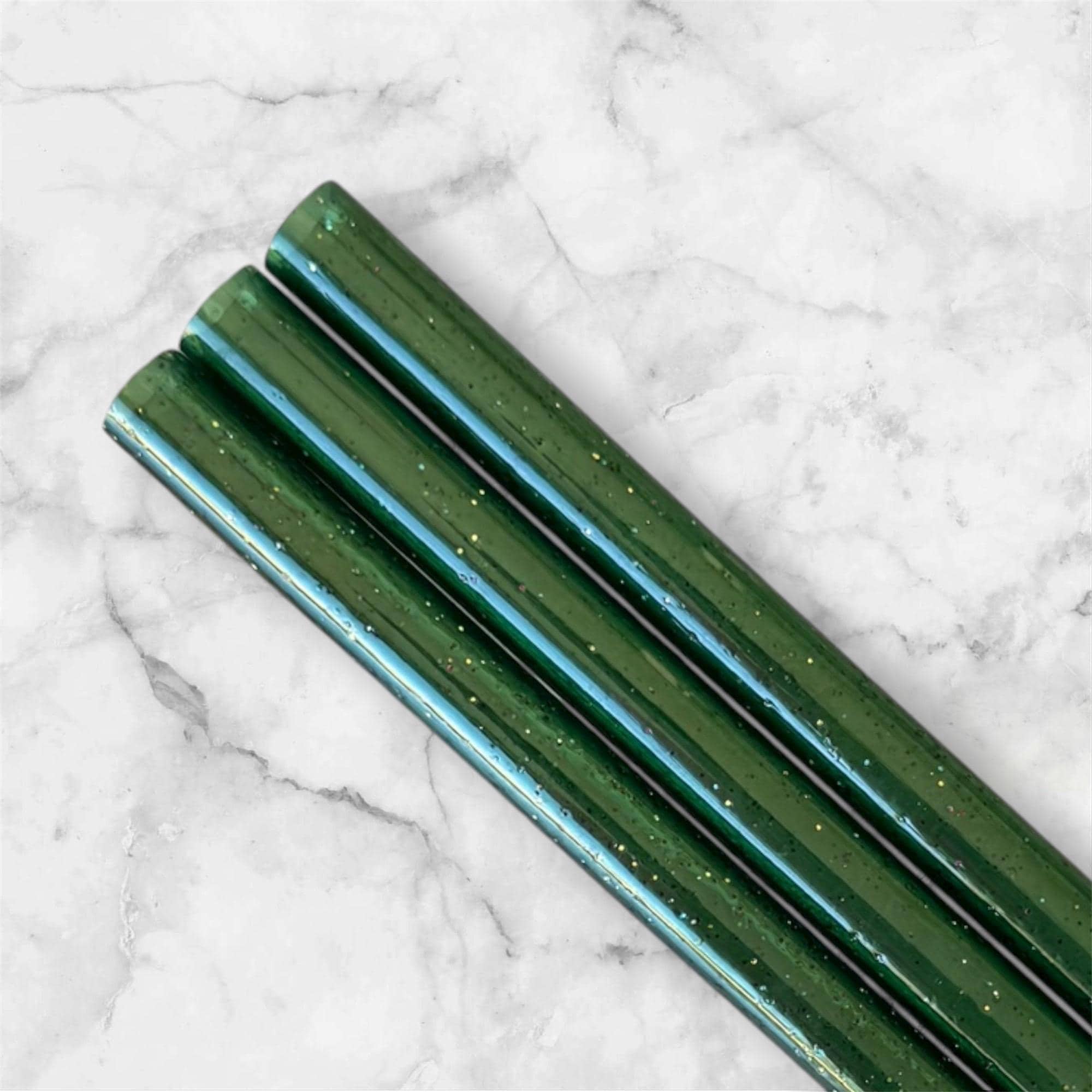 Forest Green Glitter Tumbler Straw