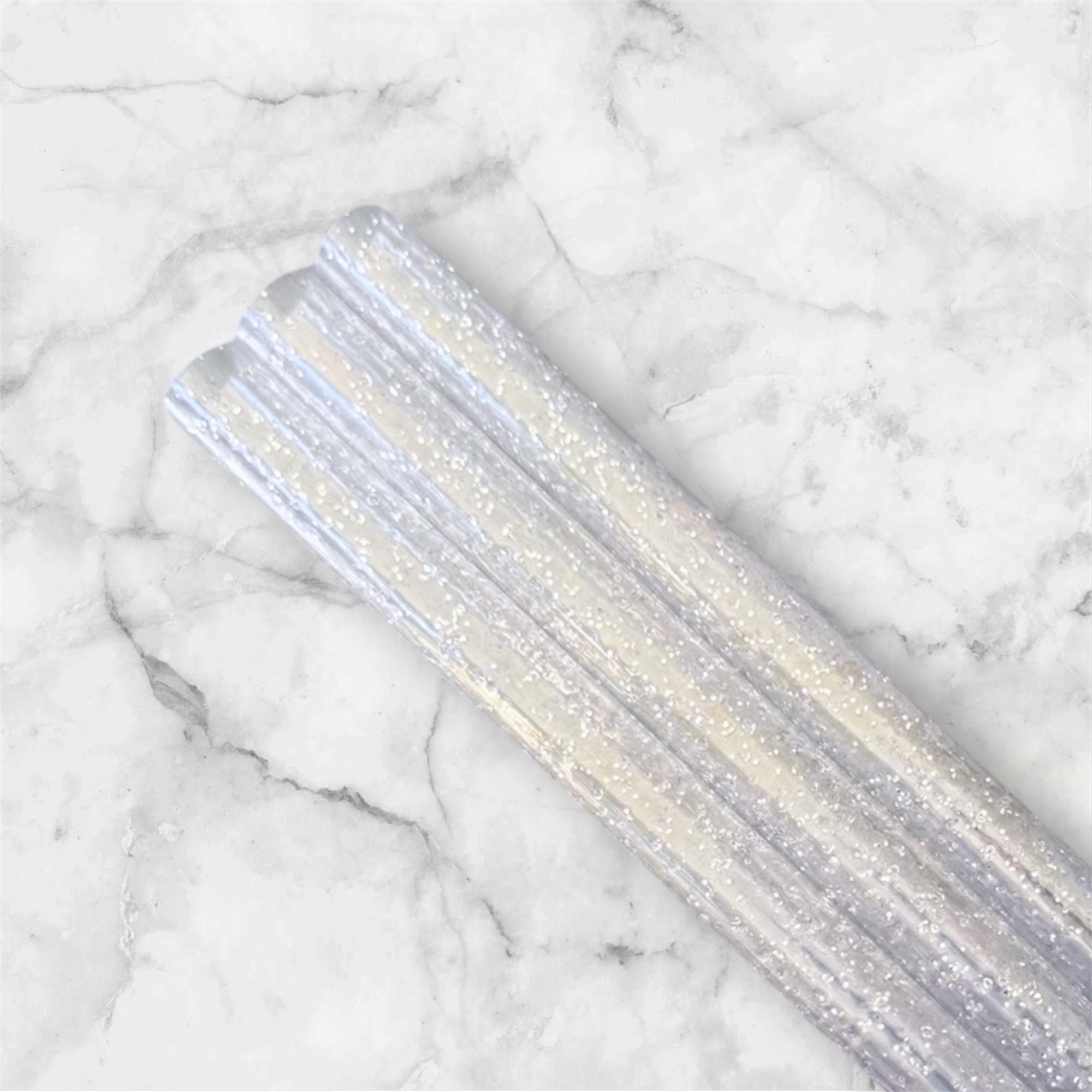 Clear Silver Glitter Tumbler Straw