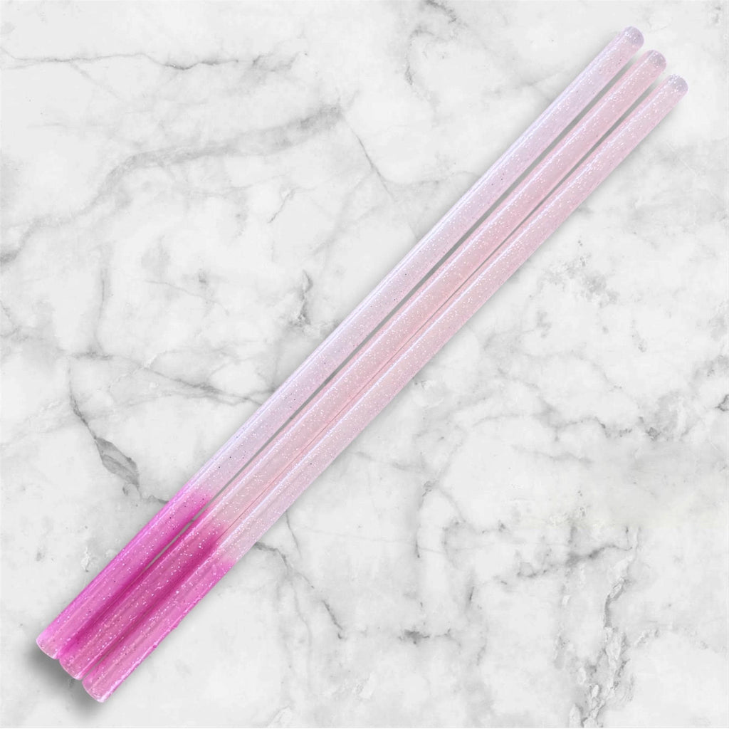 Pink Glitter Tumbler Straw, Color Changing