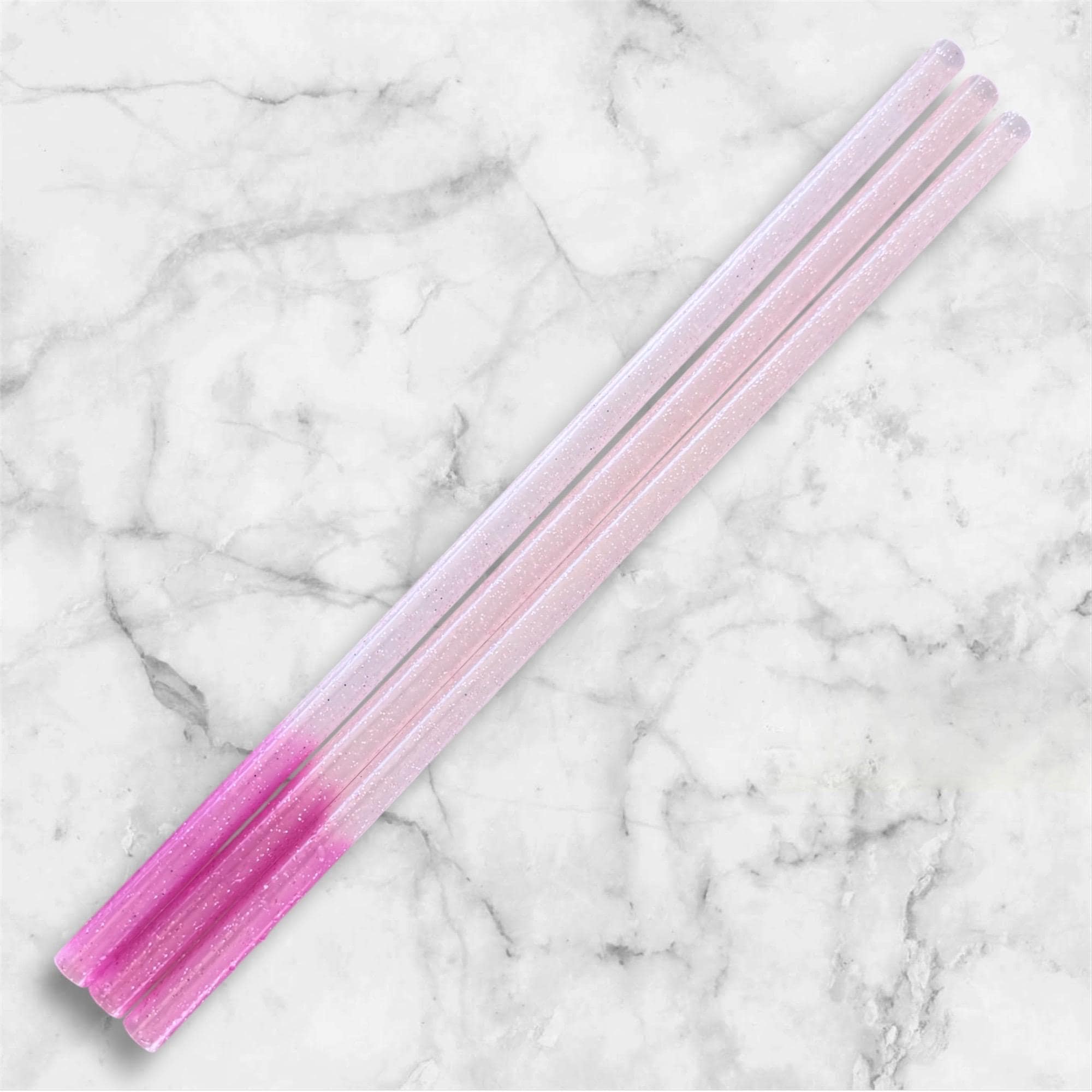 Pink Glitter Tumbler Straw, Color Changing