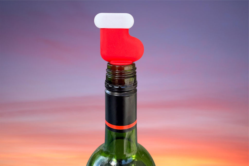 Christmas Silicone Wine Stoppers, Xmas Tree, Stocking, Hat, Heart, Champagne Bottle Topper, Bridesmaid Gifts