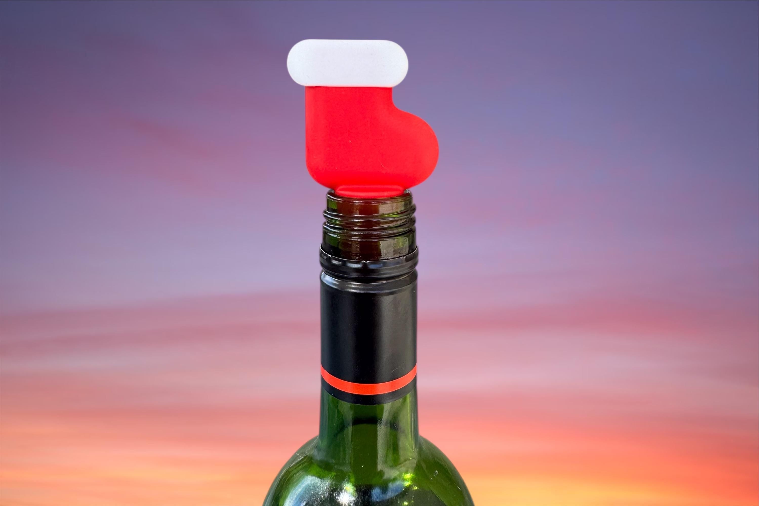 Christmas Silicone Wine Stoppers, Xmas Tree, Stocking, Hat, Heart, Champagne Bottle Topper, Bridesmaid Gifts