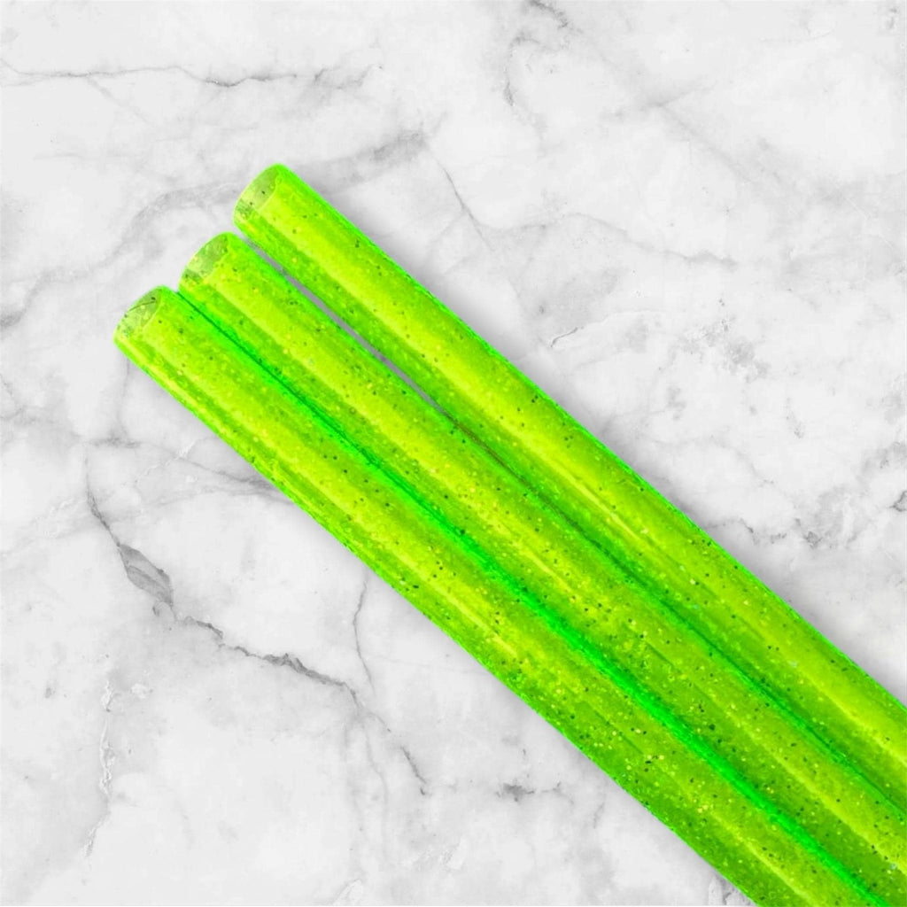 Lime Green Glitter Tumbler Straw