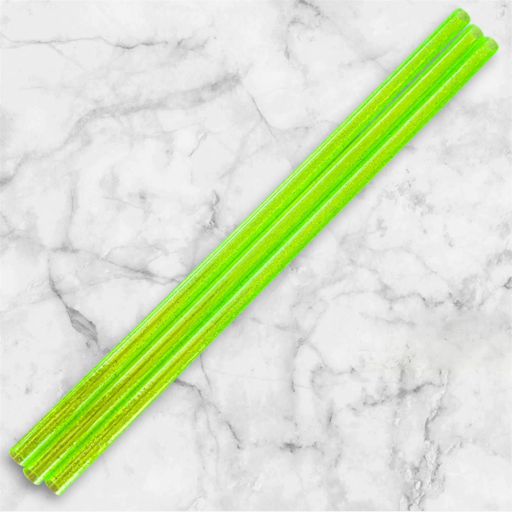 Lime Green Glitter Tumbler Straw