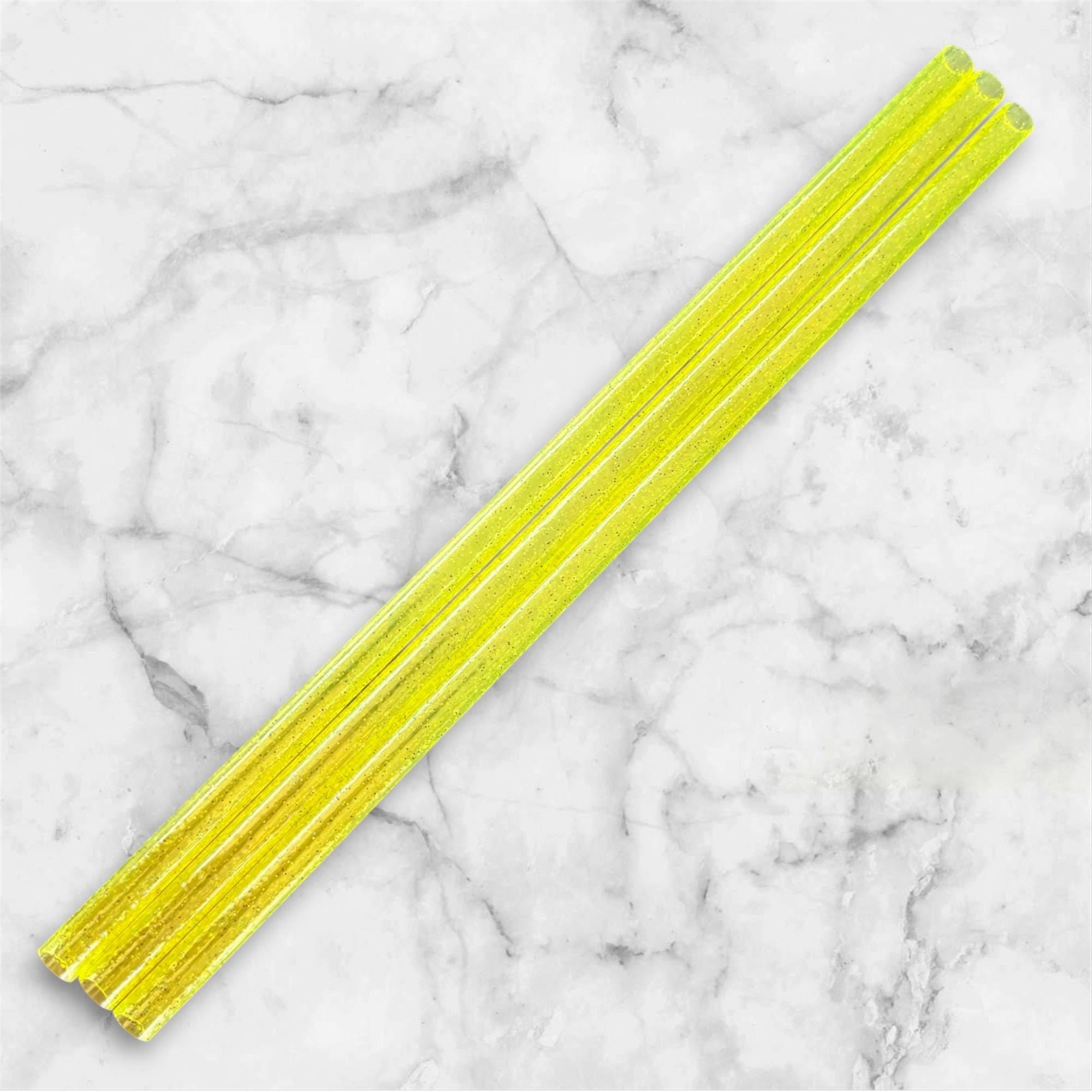 Yellow Glitter Tumbler Straw
