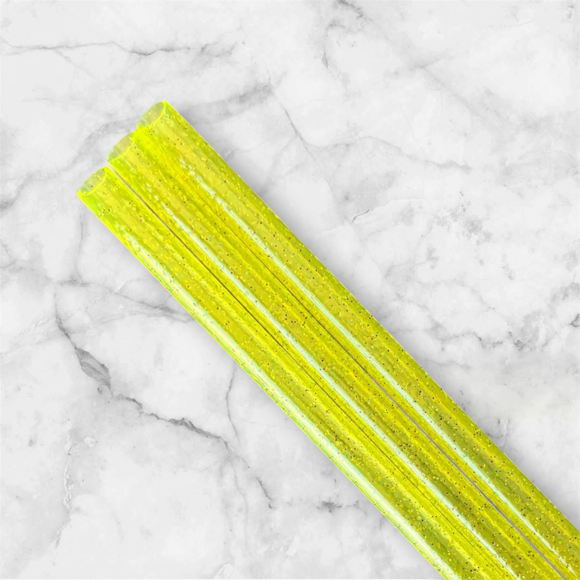 Yellow Glitter Tumbler Straw
