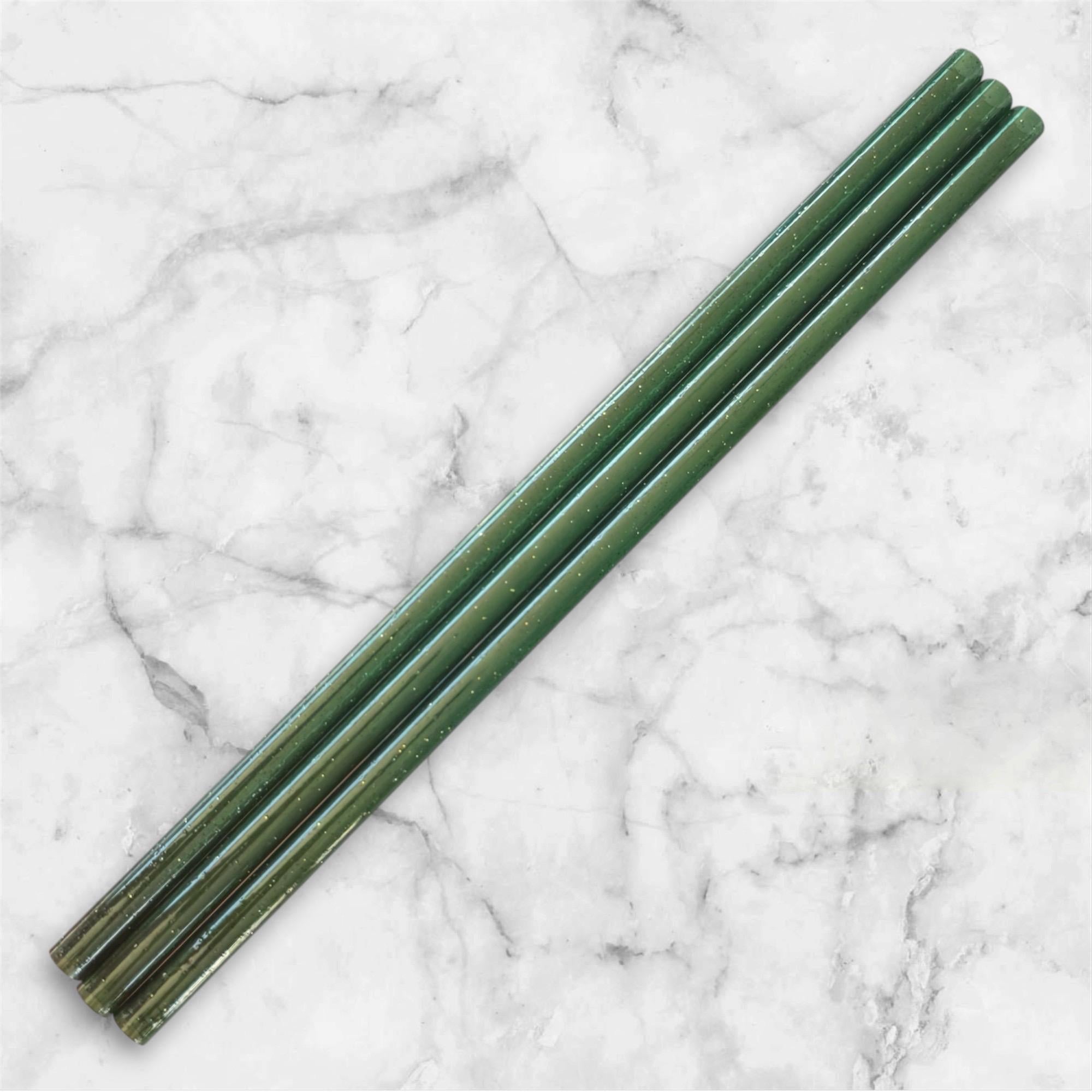 Forest Green Glitter Tumbler Straw