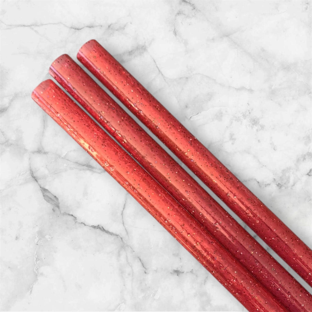 Red Glitter Tumbler Straw