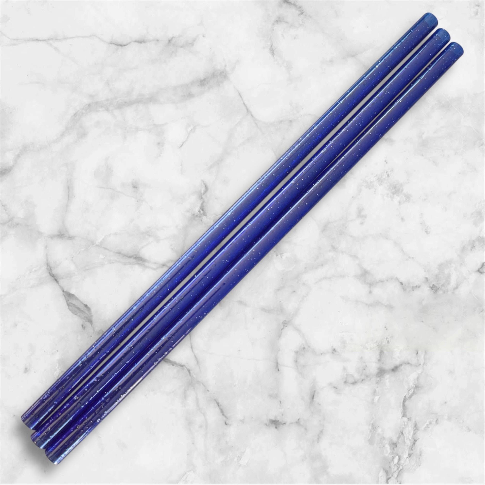 Royal Blue Glitter Tumbler Straw